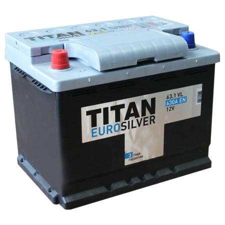 Аккумулятор Tubor TITAN Euro Silver L2 [242x175x190 мм], 63А-ч, 630А, 0 (обратная), 12В